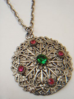 画像1: silver color circle necklace