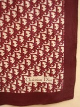 "Dior" burgundy monogram scarf