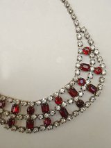 clear & red rhinestone necklace