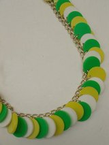 green,yellow,white plastic necklace