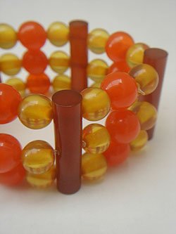 画像1: orange & yellow beads bracelet