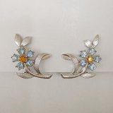 "ASTRA" blue rhinestone flower earring