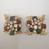 "CINER" rhinestone & beads earring