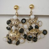 black & white chandelier earring