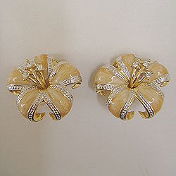 画像1: "NOLAN MILLER" enamel flower earring
