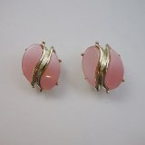 pink and gold earring