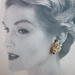 画像3: red & pink rhinestone earring