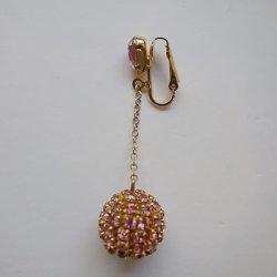 画像2: pink rhinestone ball earring