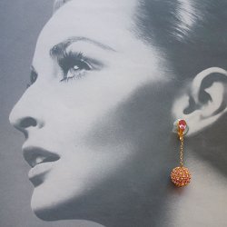 画像3: pink rhinestone ball earring