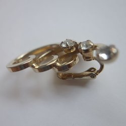 画像5: gold wire and rhinestone earring