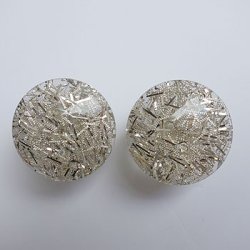 画像1: 1950's lucite silver lame earring
