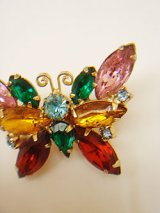 画像: colorful butterfly small brooch