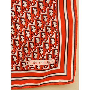 画像: "Dior" red monogram scarf