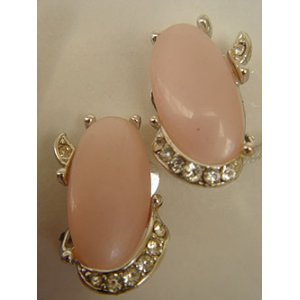 画像: "KRAMER" pink/rhinestone earring