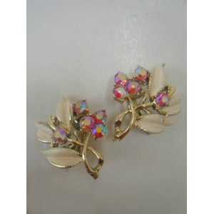 画像: "Coro" pink rhinestone earring