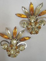 画像: "Judy Lee" yellow rhinestone earring