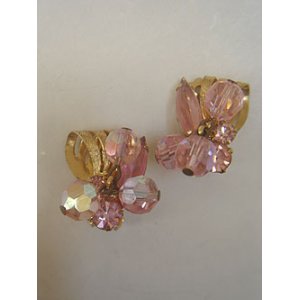 画像: gold & pink earring