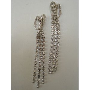 画像: rhinestone fringe earring