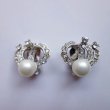 画像1: pearl & rhinestone earring
