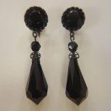 画像: "MIRIAM HASKELL" black glass beads earring