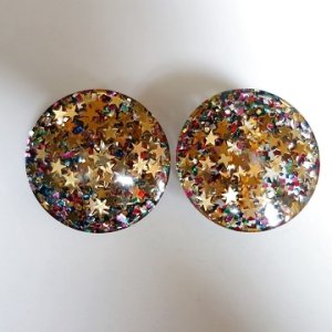 画像: 1950's big lucite lame earring