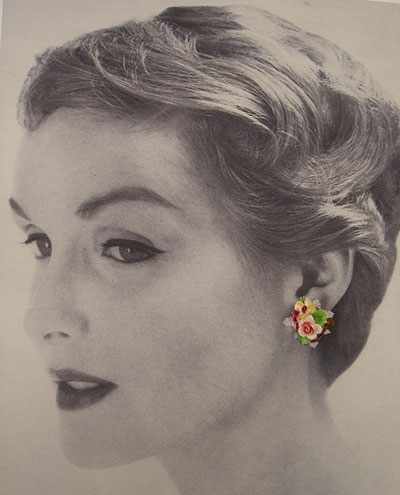 画像: UK ceramic pink flower earring