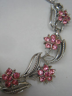画像1: "Coro" pink flower necklace