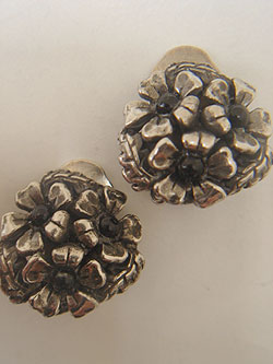 画像1: silver plate flower earring