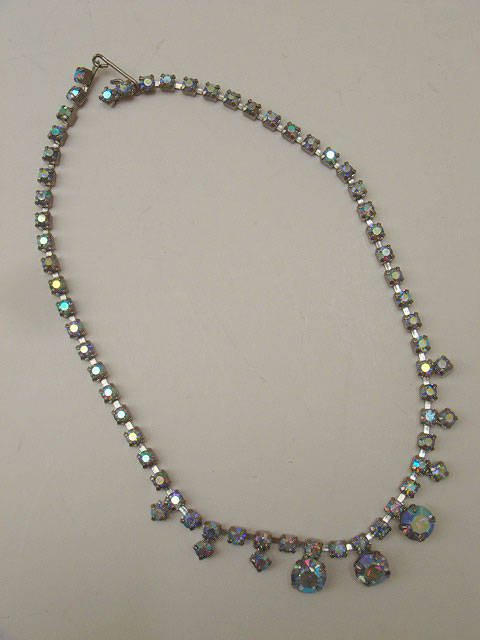 画像: rhinestone blue necklace