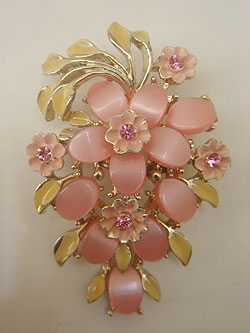 画像1: pink flower brooch