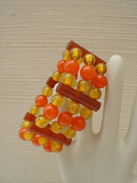 画像: orange & yellow beads bracelet