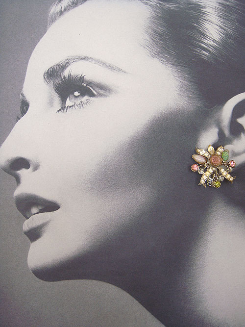 画像: "FLORENZA" color rhinestone earring
