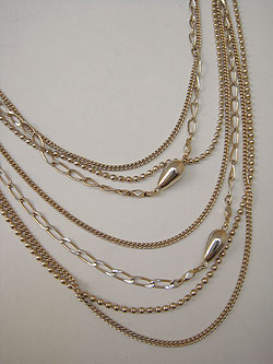画像1: gold long necklace