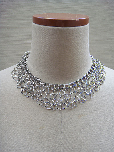 画像: silver chain fringe necklace