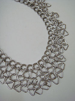 画像1: silver chain fringe necklace