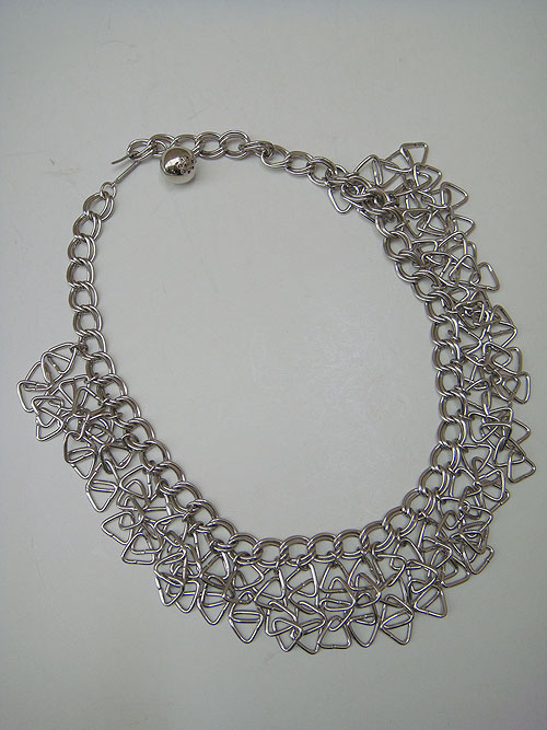 画像: silver chain fringe necklace