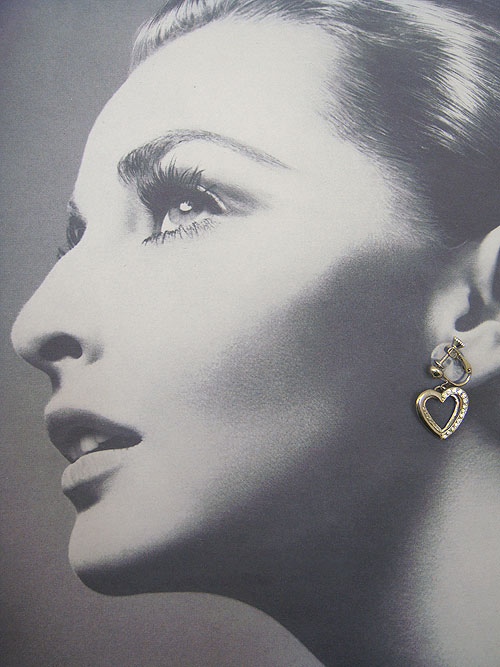 画像: rhinestone heart earring