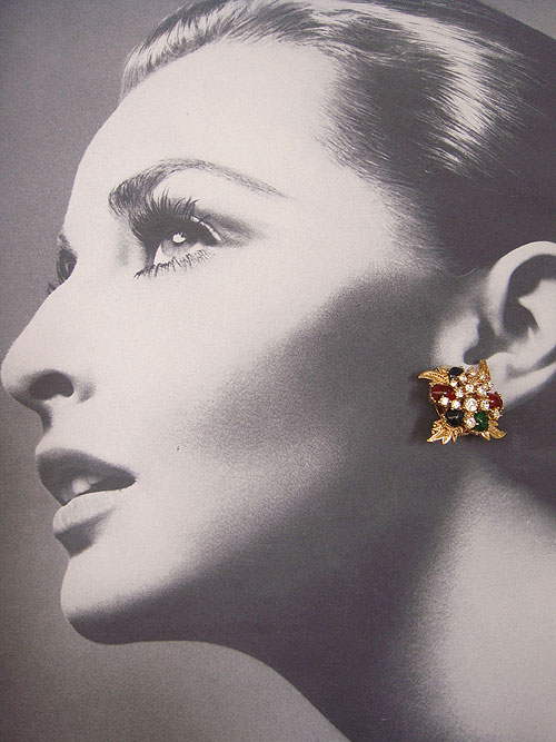画像: "CINER" rhinestone & beads earring