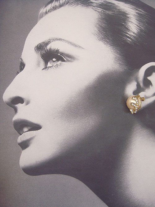 画像: pearl & rhinestone design earring