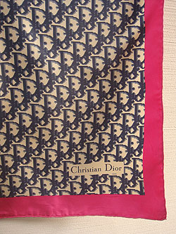 画像1: "Dior" navy & pink scarf