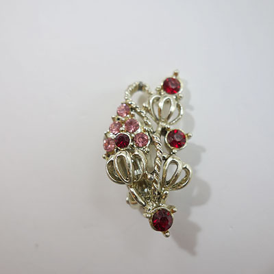 画像2: red & pink rhinestone earring