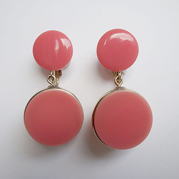 画像1: 1960's pink disk earring
