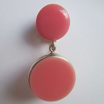 画像2: 1960's pink disk earring
