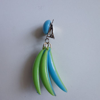 画像4: 1960's blue and green crescent earring
