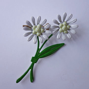 画像1: two flower brooch