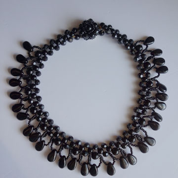 画像1: black beads necklace